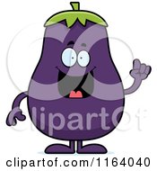 Poster, Art Print Of Smart Purple Eggplant Mascot With An Idea