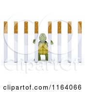 Poster, Art Print Of 3d Tortoise Stuck Behind Cigarette Prison Bars