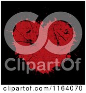 Poster, Art Print Of Grungy Red Heart Splatter On Black