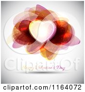 Poster, Art Print Of Happy Valentines Day Greeting Under A Heart And Abstract Shapes