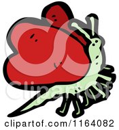 Cartoon Of A Red Butterfly Royalty Free Vector Illustration