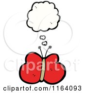 Cartoon Of A Thinking Butterfly Royalty Free Vector Illustration