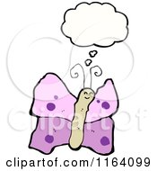 Cartoon Of A Thinking Butterfly Royalty Free Vector Illustration