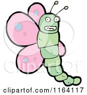 Cartoon Of A Pink Butterfly Royalty Free Vector Illustration