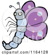 Cartoon Of A Purple Butterfly Royalty Free Vector Illustration