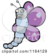 Cartoon Of A Purple Butterfly Royalty Free Vector Illustration