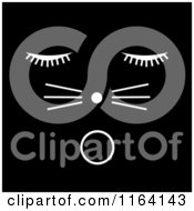 Clipart Of A White Cat Face On Black Royalty Free CGI Illustration