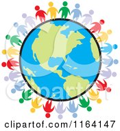 Poster, Art Print Of Network Of Colorful People Standing Around The World