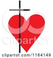 Black Cross Over A Red Heart