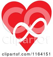 Poster, Art Print Of Red Heart With A White Infinity Symbol