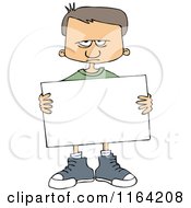 Poster, Art Print Of Angry Boy Holding A Sign