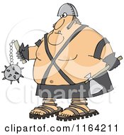 Executioner Holding An Axe And Flail