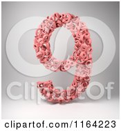 Poster, Art Print Of 3d Pink Number 9 Composed Of Nines On Gray