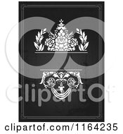 Clipart Of A Distressed Black And White Wedding Invitation With Flowers And Copyspace Royalty Free Vector Illustration