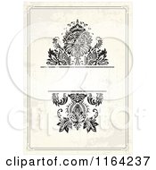 Clipart Of A Distressed Beige Wedding Invitation With Flowers And Copyspace 2 Royalty Free Vector Illustration
