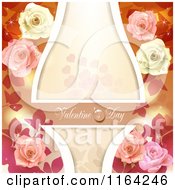 Clipart Of A Valentines Day Background With Text Hearts Roses And Copyspace 6 Royalty Free Vector Illustration