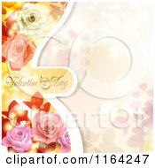 Poster, Art Print Of Valentines Day Background With Text Hearts Roses And Copyspace 4