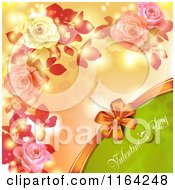 Poster, Art Print Of Valentines Day Background With Text Hearts Roses And Copyspace 2