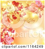 Poster, Art Print Of Valentines Day Background With Text Hearts Roses And Copyspace