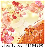 Poster, Art Print Of Valentines Day Background With Text Hearts Roses And Copyspace 3