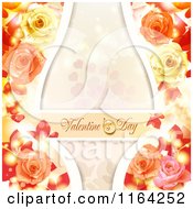 Clipart Of A Valentines Day Background With Text Hearts Roses And Copyspace 5 Royalty Free Vector Illustration