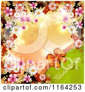 Clipart Of A Valentines Day Background With Text Hearts Blossoms And Copyspace Royalty Free Vector Illustration