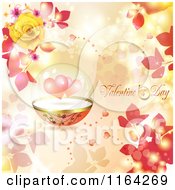 Poster, Art Print Of Valentines Day Background With Text Hearts In A Dome And Roses
