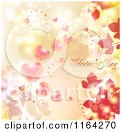 Poster, Art Print Of Valentines Day Background With Text Hearts And Foliage 3