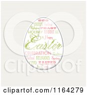 Clipart Of An Easter Word Collage On An Egg Over Stripes Royalty Free Vector Illustration