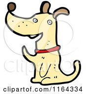 Cartoon Of A Waving Dog Royalty Free Vector Illustration