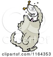 Cartoon Of A Wolf Eating A Bird Royalty Free Vector Illustration
