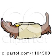 Cartoon Of A Dachshund Dog In A Bun Royalty Free Vector Illustration
