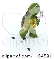 Poster, Art Print Of 3d Tortoise Singer With A Microphone