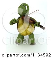Poster, Art Print Of 3d Musician Tortoise Playing A Violin
