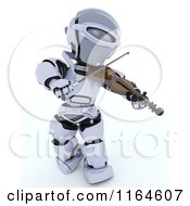 Clipart Of A 3d Robot Playing A Violin Royalty Free CGI Illustration by KJ Pargeter