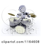 Poster, Art Print Of 3d Drummer Robot