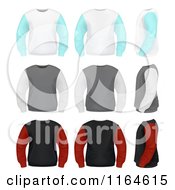 Clipart Of Blue White Gray Black And Red Mens Sweaters Royalty Free Vector Illustration