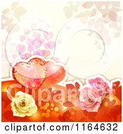 Poster, Art Print Of Wedding Or Valentines Day Background With Hearts And Roses With Copyspace 3