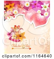 Poster, Art Print Of Valentines Day Background With Roses And Flowers Over Text 2