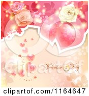 Poster, Art Print Of Valentines Day Background With Roses Hearts And Text 2