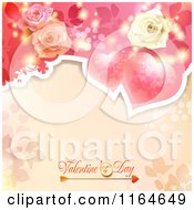 Poster, Art Print Of Valentines Day Background With Roses Hearts And Text 4