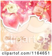Poster, Art Print Of Valentines Day Background With Roses Hearts And Tetxt