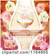 Poster, Art Print Of Valentines Day Background With Roses Hearts And Text 9
