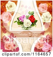 Poster, Art Print Of Valentines Day Background With Roses Hearts And Text 10