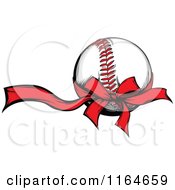 Poster, Art Print Of Red Ribbon Around A Baseball