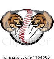 Poster, Art Print Of Bear Paws Clawing A Baseball