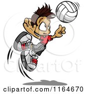 Poster, Art Print Of Volleyball Boy Leaping To Hit The Ball