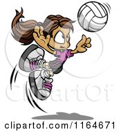 Poster, Art Print Of Volleyball Girl Leaping To Hit The Ball