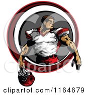 Poster, Art Print Of Strong Football Player Inside A Circle