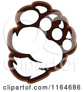 Poster, Art Print Of Bear Paw Outlined In Brown